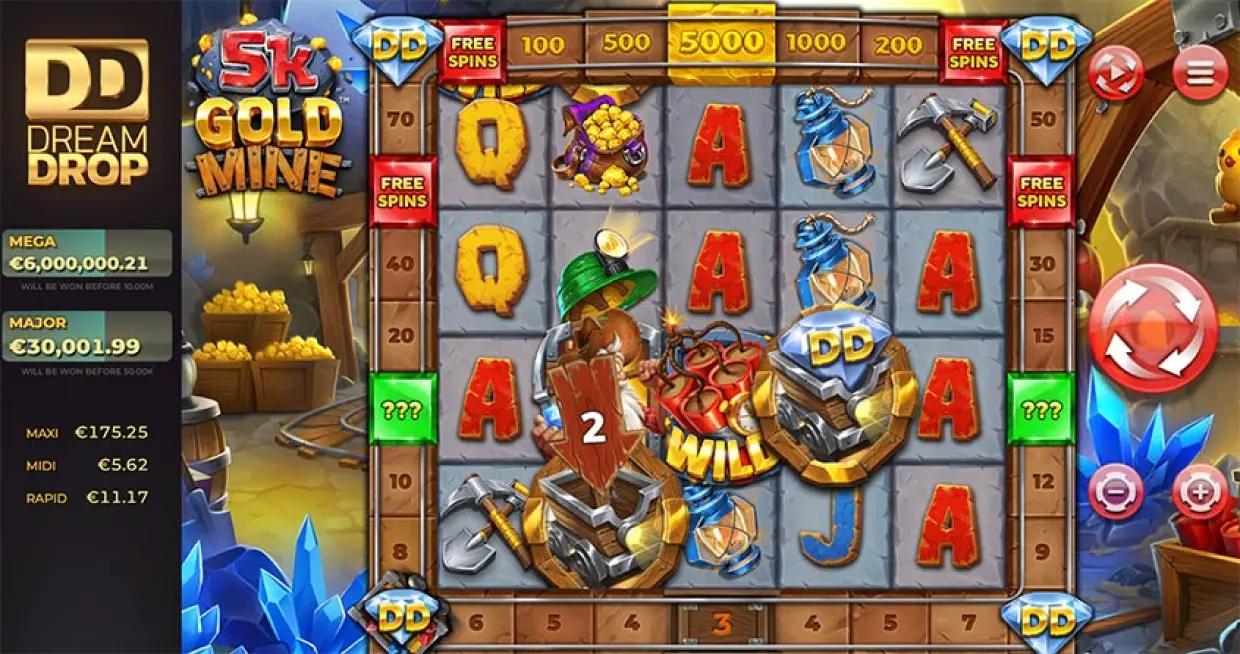 5K Gold Mine: Dream Drop Slot view